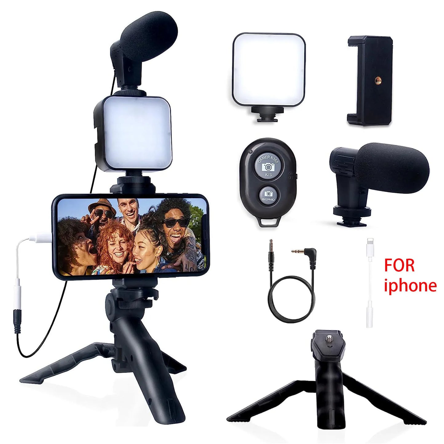 Kit Créateur Lumière LED + Micro OO Btfoor™ – Spécial TikTok & Streaming (iPhone & Android)