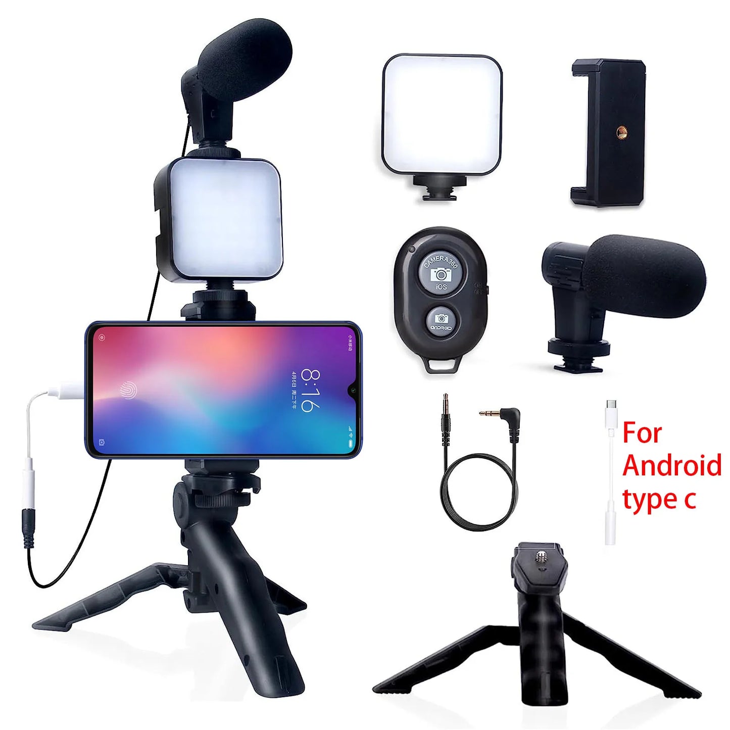 Kit Créateur Lumière LED + Micro OO Btfoor™ – Spécial TikTok & Streaming (iPhone & Android)