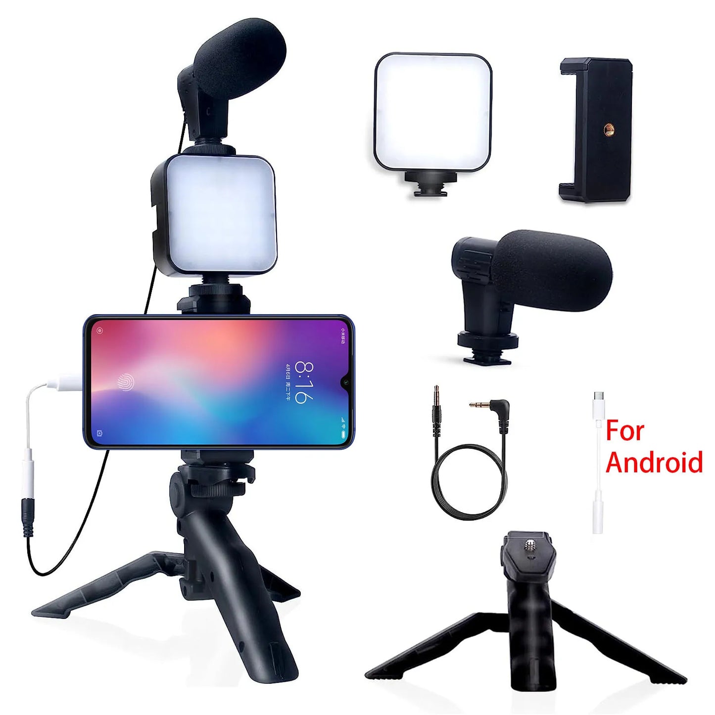 Kit Créateur Lumière LED + Micro OO Btfoor™ – Spécial TikTok & Streaming (iPhone & Android)