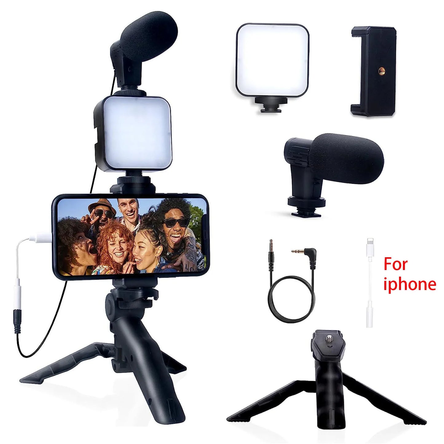 Kit Créateur Lumière LED + Micro OO Btfoor™ – Spécial TikTok & Streaming (iPhone & Android)