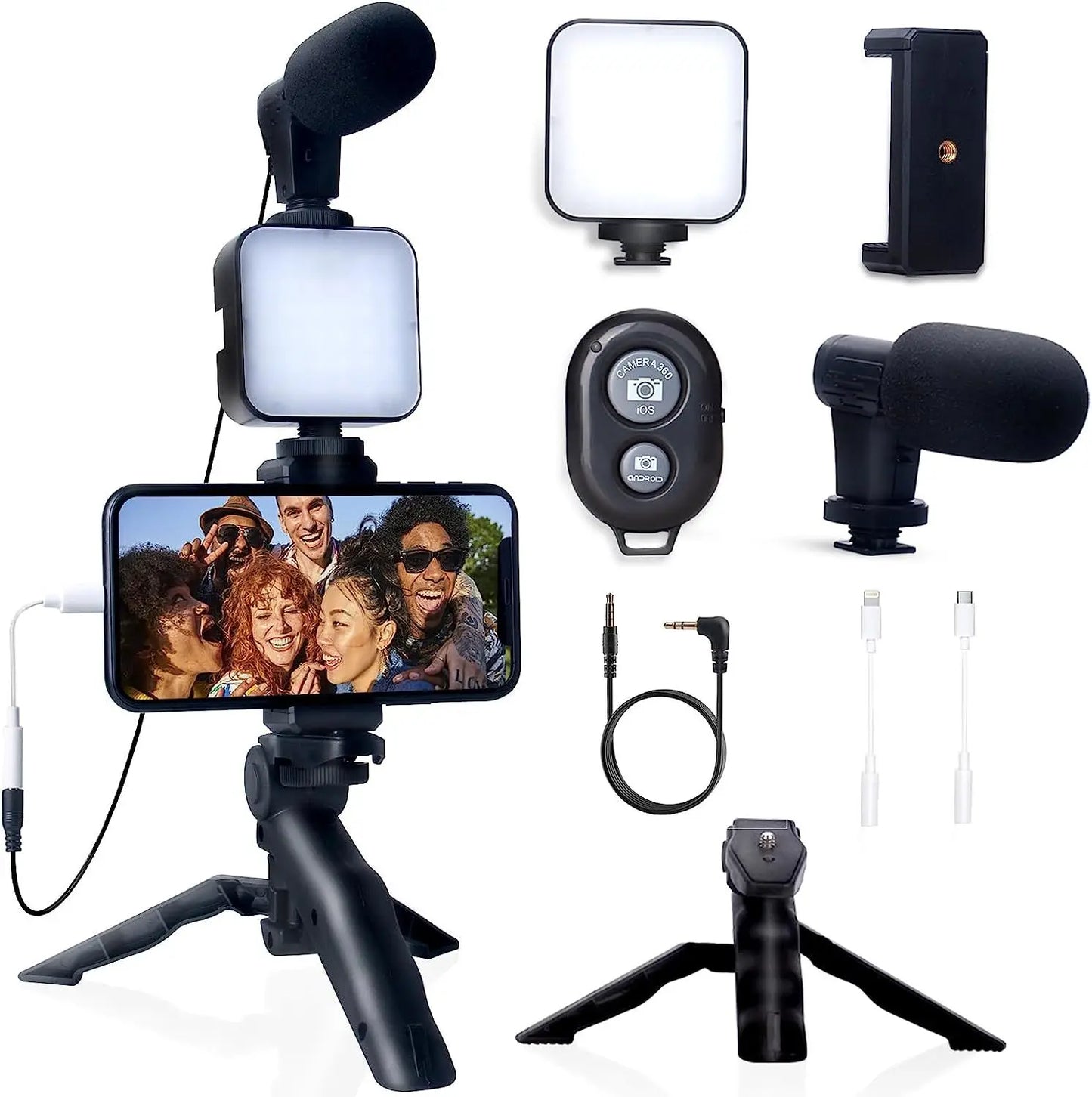 Kit Créateur Lumière LED + Micro OO Btfoor™ – Spécial TikTok & Streaming (iPhone & Android)